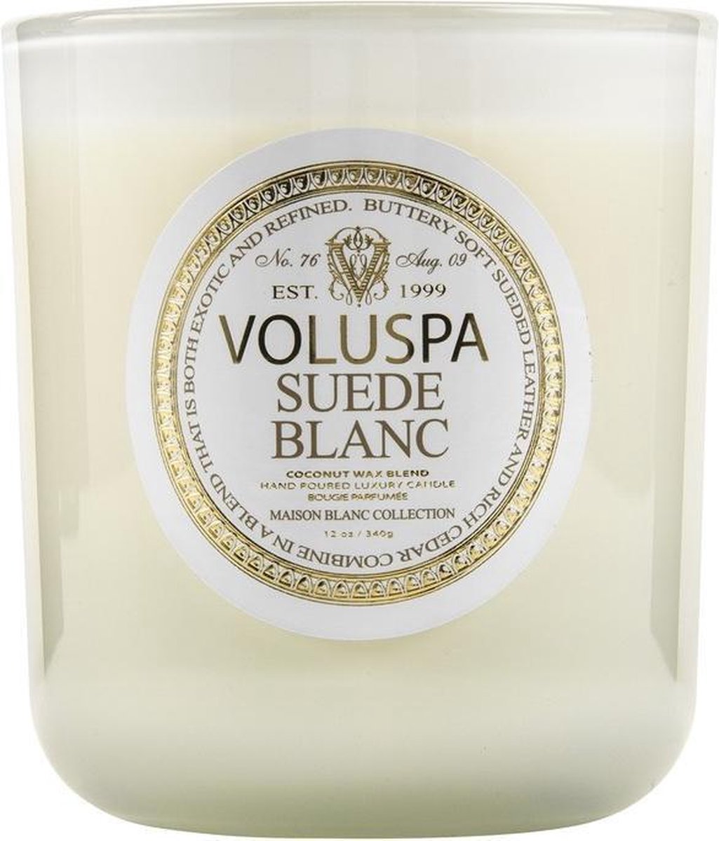 Voluspa Classic Maison - Geurkaars - 340gr - Suede Blanc