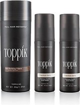 Toppik Hair Fibers Voordeelset Middenbruin - Toppik Hair Fibers 55 gram + 2 x Toppik Fiberhold Spray 118 ml - Voor direct voller haar
