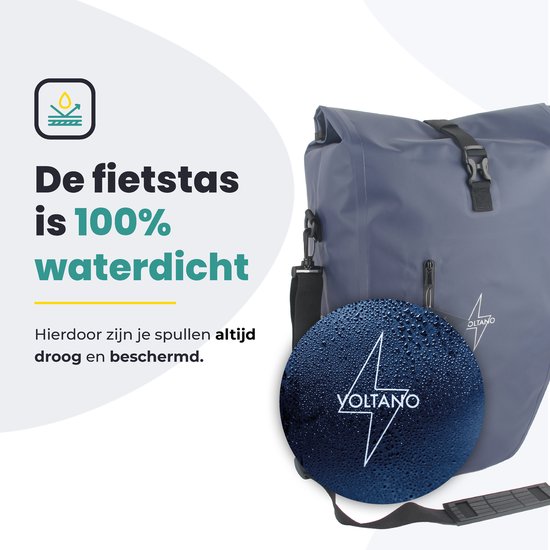 Voltano Luxe Fietstas 28L - Enkele Pakaftas - Marine Blauw - 100% Waterdicht van Voltano — afbeelding 2