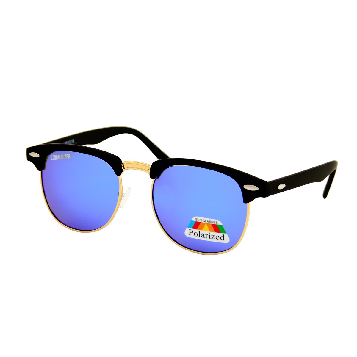 LOUD AND CLEAR® - Zonnebril - Retro - Festival Bril - Heren - Dames - Zwart - Blauw - Paars - Gepolariseerd