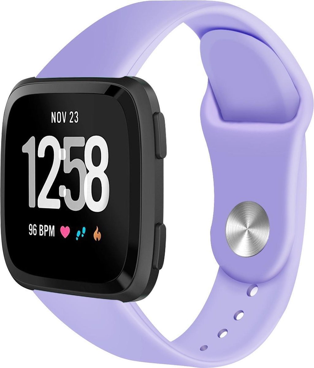 123watches siliconen sport band - lichtpaars - SM - Geschikt voor Fitbit Versa 1 & 2 / Lite