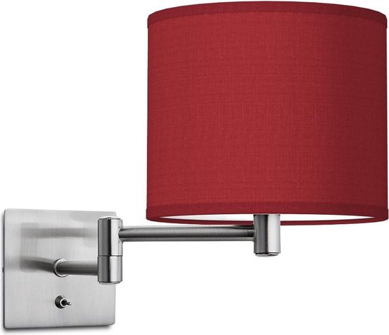 Home Sweet Home wandlamp Bling - wandlamp Swing inclusief lampenkap - lampenkap 20/20/17cm - geschikt voor E27 LED lamp - rood