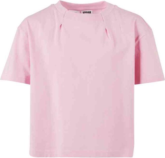 Urban Classics - Organic Oversized Pleat Kinder T-shirt - Kids 146/152 - Roze