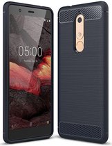 Nokia 5.1 - Litchi TPU Case - Blauw