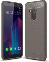 Geborstelde TPU Cover - HTC U11 Plus - Grijs