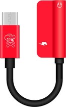 ENKAY Hat-ptince Type-C naar Type-C en 3,5 mm Jack Charge Audio Adapterkabel, voor Galaxy, HTC, Google, LG, Sony, Huawei, Xiaomi, Lenovo en andere Android-telefoon (rood)