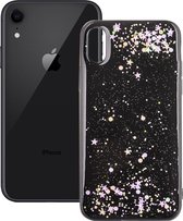 Epoxy Sky Pattern Soft Case voor iPhone XR 6.1 inch (zwarte pailletten)