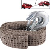 ZONGYUAN 3m × 4cm 3 Ton Car Sleepkabelrails met twee haken Kabelsnoer met hoge sterkte Heavy Duty herstel Vastzetten van accessoires voor auto's Vrachtwagens (grijs)