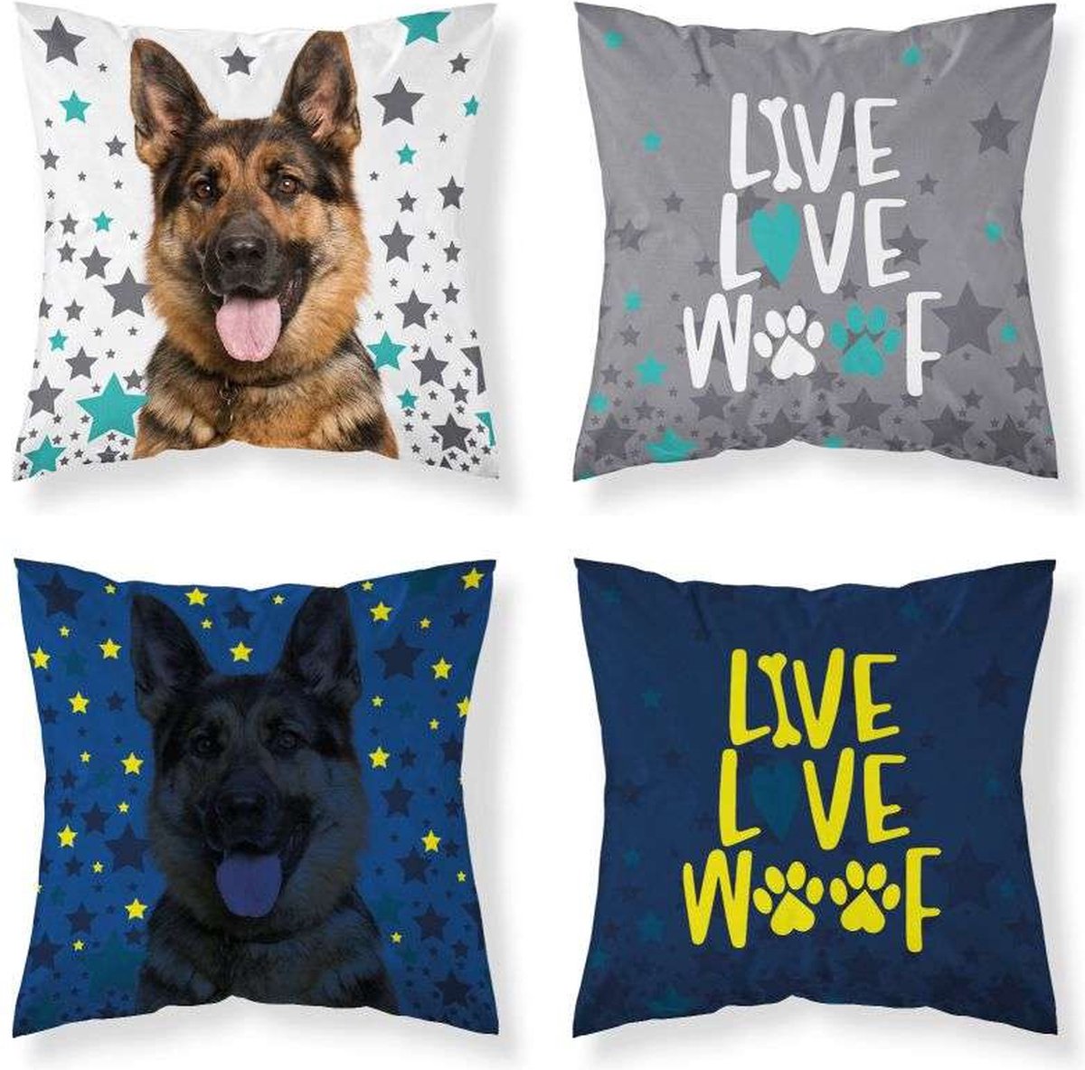 Herder Sierkussen Glow in the Dark 40x40cm incl vulling Hond kussen