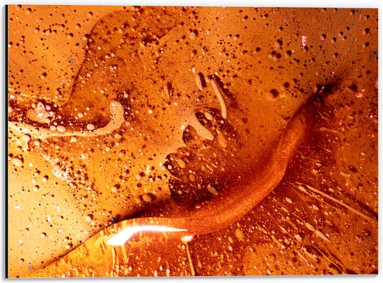 Dibond - Textuur in Mix van Oranje Tinten - 40x30 cm Foto op Aluminium (Wanddecoratie van metaal)