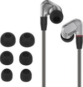 kwmobile 6x cover voor in-ear oortjes geschikt voor Sennheiser IE900 - Vervangende oordopjes van siliconen in zwart - 3 maten