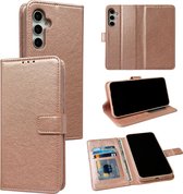 Casemania Hoesje Geschikt voor Samsung Galaxy A34 5G Roségoud - Portemonnee Book Case - Kaarthouder & Magneetlipje