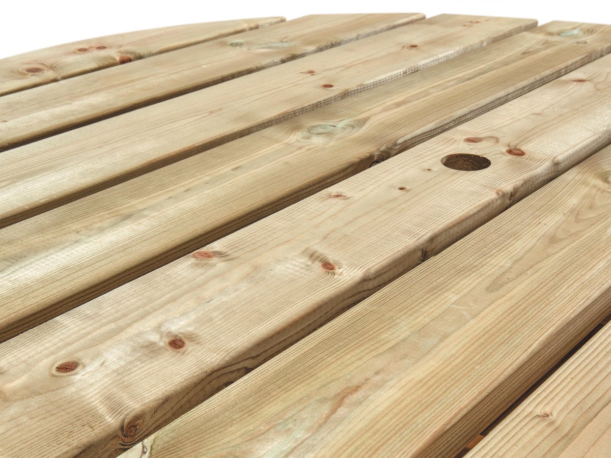 Mobistoxx Ronde picknicktafel TRAPANI 8 personen noorse den/spar - picknickbank - tuintafel thumbnail 7