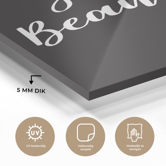 MuchoWow® Peinture sur verre 100x150 cm - Peinture sur verre acrylique - Dictons - Bonjour belle - Citations - Photo sur verre - Peintures