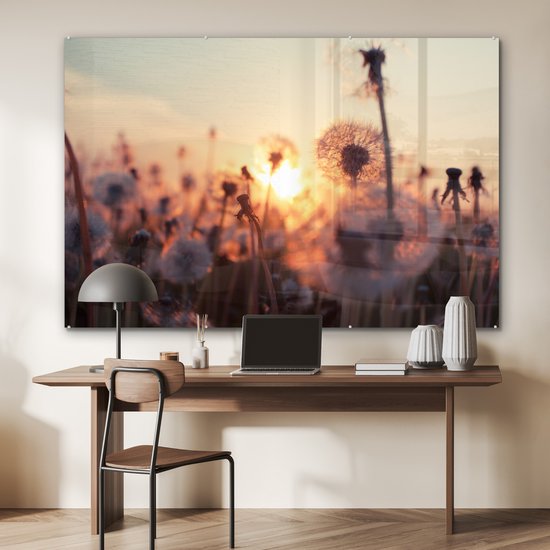 Peinture sur Verre - Pissenlit - Coucher de Soleil - Printemps - 150x100 cm - Peintures sur Verre Peintures - Photo sur Glas