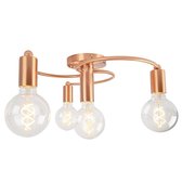 QAZQA facil  - Art Deco Plafondlamp - 4 lichts - Ø 450 mm - Koper -  Woonkamer | Slaapkamer | Keuken