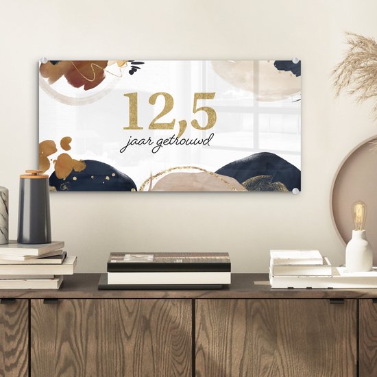 Peinture sur Verre - Proverbes - 12,5 ans mariés - Citations - Mariage - 40x20 cm - Peintures sur Verre Peintures - Photo sur Glas