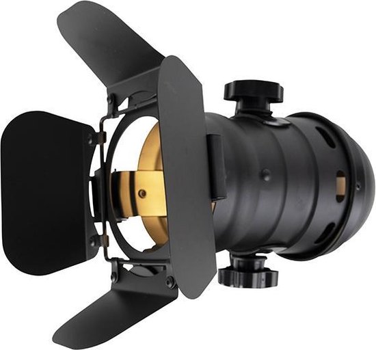 QAZQA movie - Industriele Wandlamp - 1 lichts - L 380 mm - Zwart - Industrieel - Woonkamer