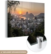 MuchoWow® Glasschilderij 160x120 cm - Schilderij acrylglas - Rio de Janeiro - Brazilië - Zuid-Amerika - Foto op glas - Schilderijen