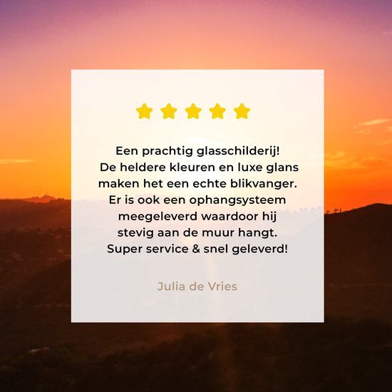 Coucher de soleil sur les montagnes Glas 90x60 cm - Tirage photo sur Glas (Décoration murale plexiglas)