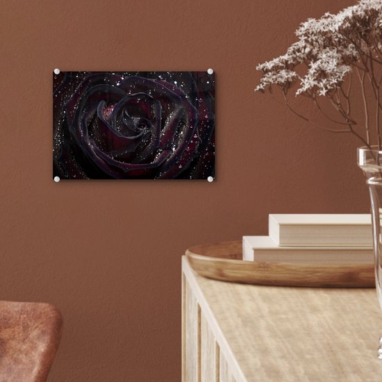 MuchoWow® Peinture sur verre - Water - Rose - Foncé - 30x20 cm - Peintures sur verre acrylique - Photo sur Glas