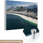 MuchoWow® Glasschilderij 180x120 cm - Schilderij acrylglas - Brazilië - Strand - Rio de Janeiro - Foto op glas - Schilderijen