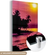 MuchoWow® Glasschilderij 80x120 cm - Schilderij acrylglas - Siargao zonsondergang fotoprint - Foto op glas - Schilderijen
