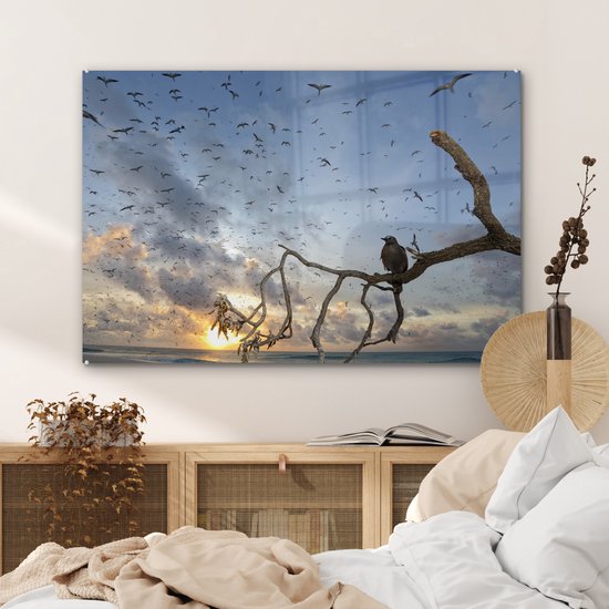 Peinture sur Verre - Vogel sur Branche - 120x80 cm - Peintures sur Verre Peintures - Photo sur Glas