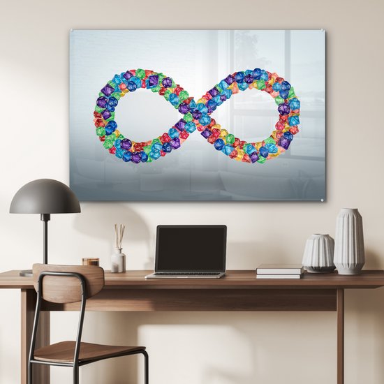 MuchoWow® Peinture sur verre - Signe infini - 90x60 cm - Peintures sur verre acrylique - Photo sur Glas