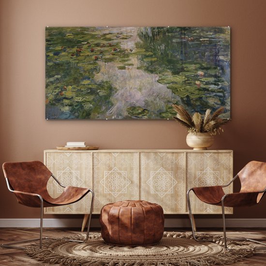 MuchoWow® Peinture sur verre 160x80 cm - Peinture sur verre - Nénuphars - Peinture de Claude Monet - Photo sur verre acrylique - Peintures
