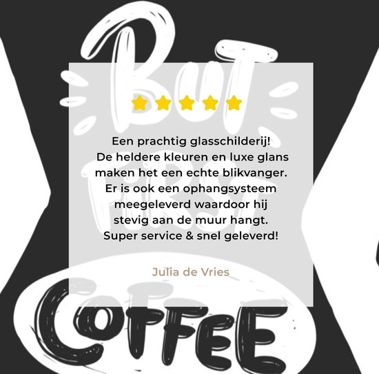 MuchoWow® Peinture sur verre 60x90 cm - Peinture acrylique sur verre - Cafetière - Café - Citations - Photo sur verre - Peintures