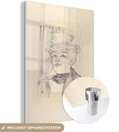 MuchoWow® Glasschilderij 120x160 cm - Schilderij acrylglas - Madame Réjane - Schilderij van Henri de Toulouse-Lautrec - Foto op glas - Schilderijen