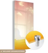 MuchoWow® Glasschilderij 40x80 cm - Schilderij acrylglas - Gloed bij een zonsondergang - Foto op glas - Schilderijen
