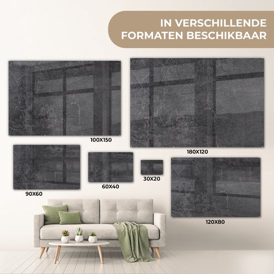 MuchoWow® Peinture sur verre 180x120 cm - Peinture sur verre acrylique - Ardoise - Béton - Natuursteen - Grijs - Industriel - Photo sur verre - Peintures