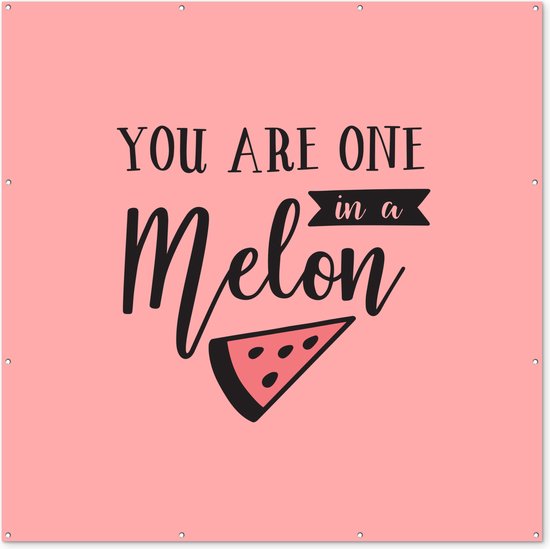 Affiche de Jardin Citations - You are one in a melon - Proverbes - 200x200 cm - Toile jardin - Affiche extérieure