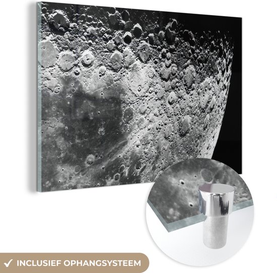 Peinture sur Verre - Lune - Espace - Zwart - 90x60 cm - Peintures sur Verre Peintures - Photo sur Glas