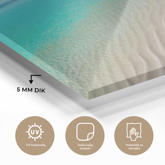 MuchoWow® Peinture sur verre 180x120 cm - Peinture sur verre - Mer - Plage - Été - Photo sur verre acrylique - Peintures