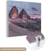 MuchoWow® Glasschilderij 90x90 cm - Schilderij acrylglas - Tirol - Alpen - Berg - Foto op glas - Schilderijen
