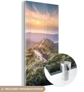 MuchoWow® Peinture sur verre 20x40 cm - Peinture sur verre acrylique - Montagnes - Soleil - Nature - Photo sur verre - Peintures