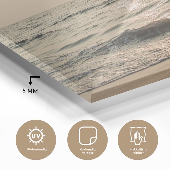 MuchoWow® Peinture sur Verre - Mer - Plage - Soleil - 160x120 cm - Peintures sur Verre Acrylique - Photo sur Glas