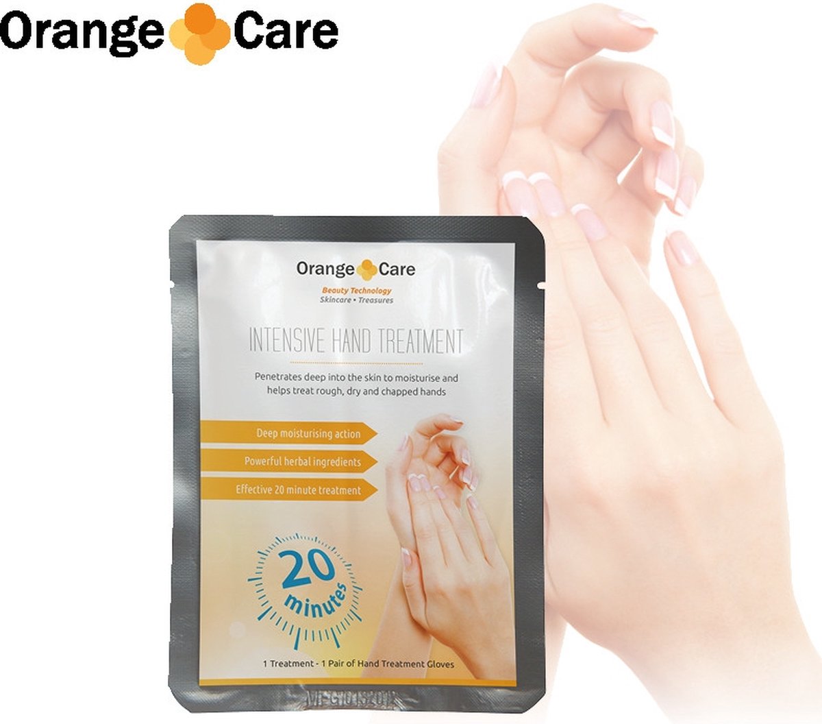 Orange Care, Intensive Hand Treatment - Handmasker - Handverzorging - Handcreme in Handschoen - Natuurlijke Ingrediënten