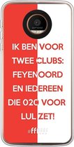6F hoesje - geschikt voor Motorola Moto Z Force -  Transparant TPU Case - Feyenoord - Quote #ffffff