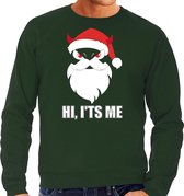 Devil Santa Kerstsweater / Kersttrui hi its me groen voor heren - Kerstkleding / Christmas outfit S