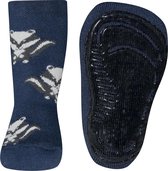 Ewers antislip sokken donker blauw met dasjes