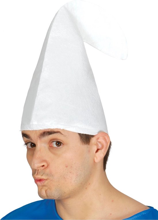 Witte kaboutermuts/dwergenmuts - volwassenen - puntmuts - verkleedkleding voor volwassenen