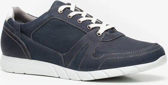 Hush Puppies leren heren sneakers - Blauw - Maat 46 | bol.com