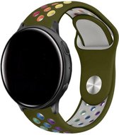 Siliconen Smartwatch bandje - Geschikt voor  Garmin Vivoactive 3 sport band - legergroen kleurrijk - Horlogeband / Polsband / Armband