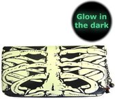 Banned Dames portemonnee Glow in the Dark Skeleton Ribcage Zwart/Wit