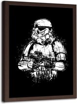 Foto in frame , Filmpersonage , Trooper , 70x100cm , zwart wit , wanddecoratie , Premium print