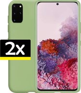 Samsung Galaxy S20 Plus Hoesje Siliconen Case Cover Groen - 2 stuks